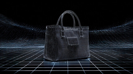 minimal line art of travel bag under scanning gridlines future proof concept illustration concept scene visual for commercial design use high detail quality stock image illustration concept scene