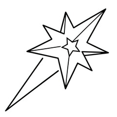 star shooting ,illustration outline isolated on white background