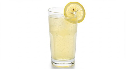 爽やかレモン水 輝く氷 透明グラス. AI Generated