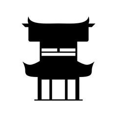 Vector shrine silhouette illustration suitable for cultural monument design and sacred religious architecture artwork