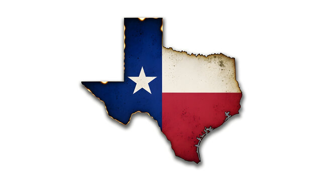 Vintage Texas Flag Map Grunge Style Lone Star State American Patriotism