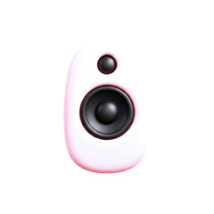 sleek pink studio speaker 3d model for modern music projects and minimalist designs, isolated on transparent background