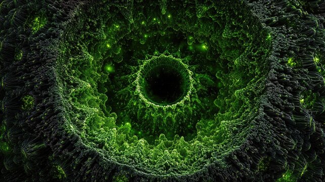 Abstract Green Spiral Design With Dark Center