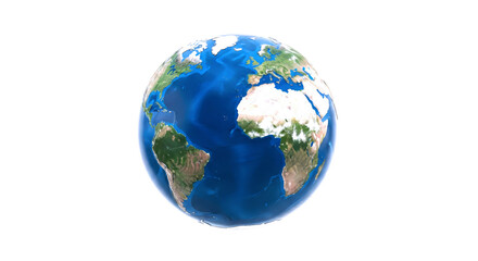 Fototapeta premium stunning 3d earth model detailed globe for global projects, isolated on transparent background