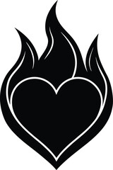 Flaming Heart Silhouette