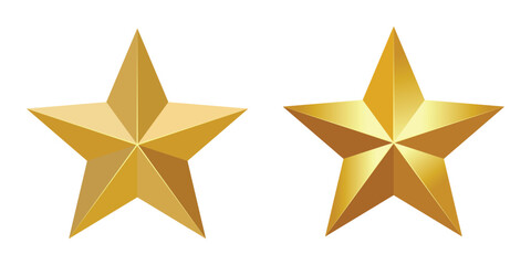 Obraz premium Gold Star Vector Illustration Set
