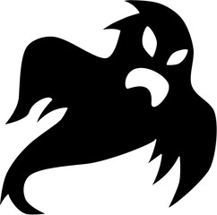 Silhouette Spooky Ghost Shape Simple Creepy Illustration for Halloween Decoration