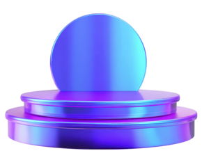 Futuristic Holographic Podium with Two Tiers stage platform isolated on a transparent background