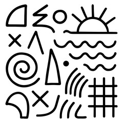 Modern geometric and organic line art design