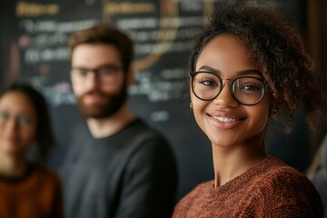 Female Student Smiling in University Classroom