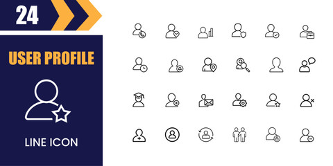 Collection of user profile icons representing different actions and statuses