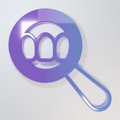 Purple-blue Dental search icon isolated on grey background. Tooth symbol for dentistry clinic or dentist medical center. Minimalism concept. 3D render illustration