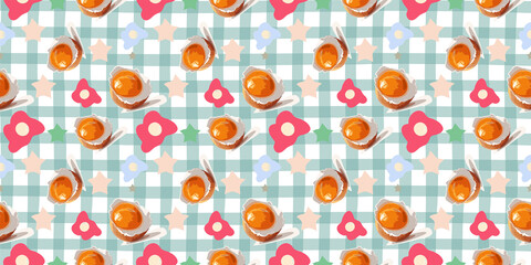 easter eggs seamless pattern