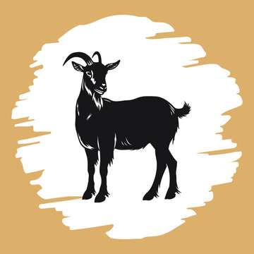 Nubian goat silhouette,Vector clipart illustration design.
