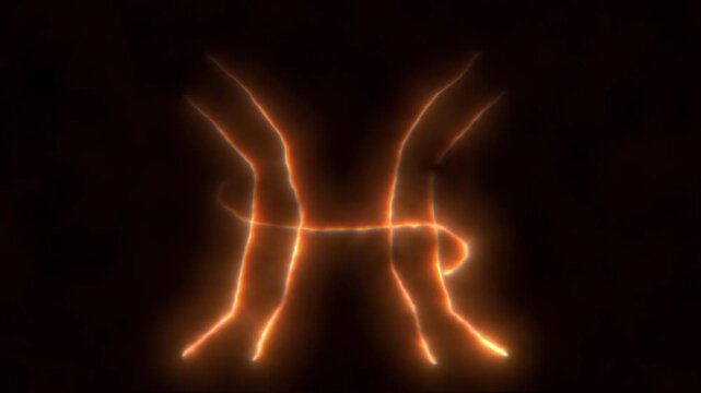Glowing Pisces Zodiac Sign: Celestial Energy Animation
