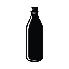 Simple black silhouette of a glass bottle