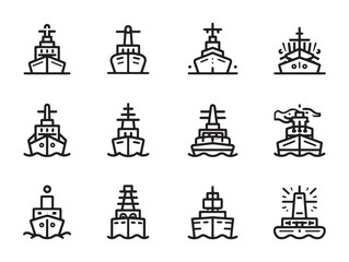 Battleship Ultra Minimalist Line Art Design  