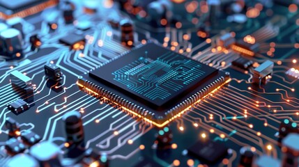 Integrated Microchip: Compact Semiconductor for Electronics – High Performance, Low Power Consumption. Supports Data Processing, Signal Control. Essential for Modern Tech & Industrial Applications.