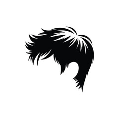 Stylized black silhouette of a modern men s hairstyle