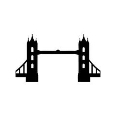 Silhouette illustration of the iconic Tower Bridge in London, United Kingdom
