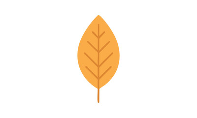 Simple Autumn Leaf Clip Art – Minimalist Fall Season Nature Illustration