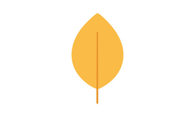 Simple Yellow Leaf Clip Art – Minimalist Botanical Nature Illustration