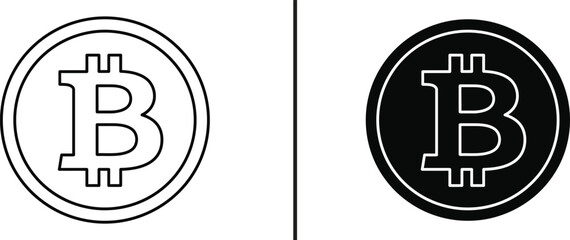 Obraz premium Bitcoin Symbol: A clear depiction of Bitcoin symbol, representing digital currency and the future of finance, set against contrasting backgrounds.