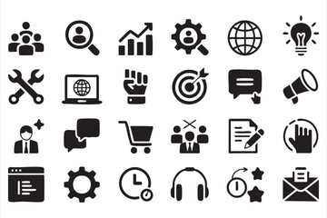 Business Marketing Icon Set Vector Collection of Corporate Strategy Symbols