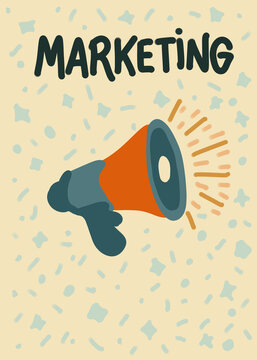 Megaphone illustration symbolizing marketing and advertising concept