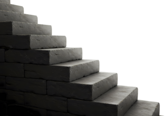 Ascending Steps A Metaphor for Growth and Progress isolated on transparent background