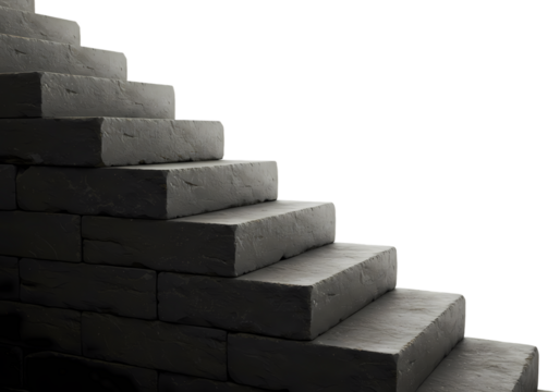 Ascending Steps A Metaphor for Growth and Progress isolated on transparent background