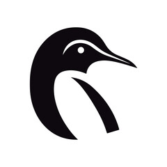 Naklejka premium A black and white drawing of a Penguin coloring page illustration.
