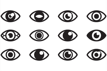Vector Illustration of Eye Symbols for Vision and Observation