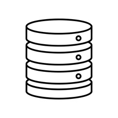 Outline storage database server icon art on transparent background