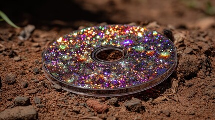 Glittery disc on the ground