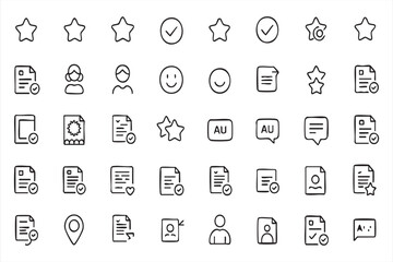 Vector Line Icons of Rating Review Feedback and User Communication