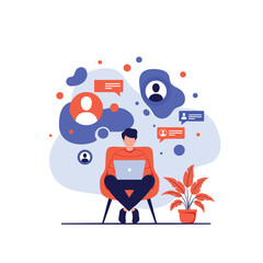 Connecting with people online through digital communication and social networking platforms