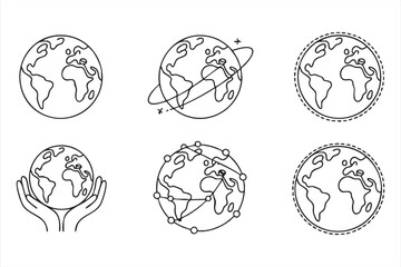 Vector Symbols of Planet Earth International Unity and Environmental Care