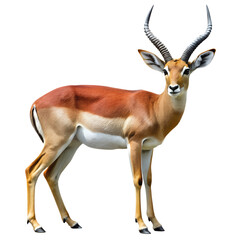 Obraz premium A majestic impala stands gracefully, its sleek coat and impressive horns a testament to the beauty of african wildlife isolated on transparent background