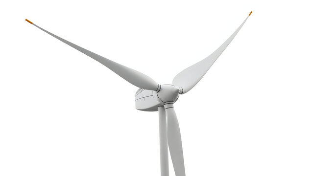 Ecology A wind turbine blade section, isolated on a white background, ideal for renewable energy engineering, green power visuals, and sustainable (2) - Powered by Adobe