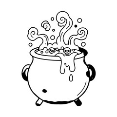 Illustration of a cauldron for Halloween 