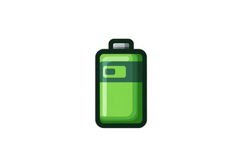 Green battery icon isolated on transparent background