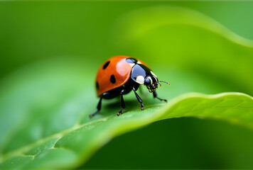 Obraz premium ladybug on leaf