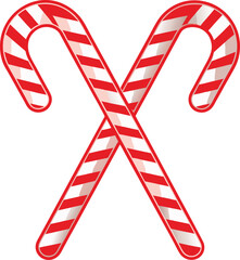 New years cane lollipop striped sugar caramel stick isolated color image on a white background