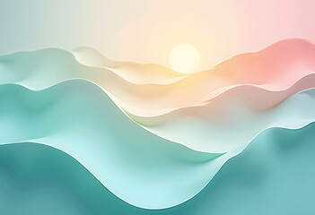 Serene Sunrise Over Abstract Hill