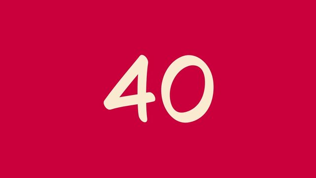 45 second countdown timer with beige number on red backgrounds uitable for presentations, websites, and educational resources   