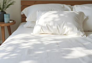 double bed in a hotel room