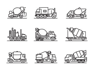 Cement mixer ultra minimalist 2D design