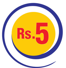 Indian Rupee 5 Price Tag – Discount and Promotional Label Design