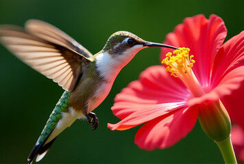 Fototapeta premium hummingbird on flower